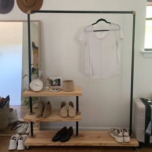 White scoop neck tee